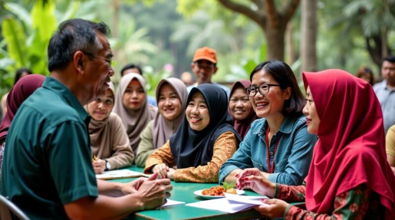 Kegiatan masyarakat di Sulawesi Tengah dengan pemimpin lokal.